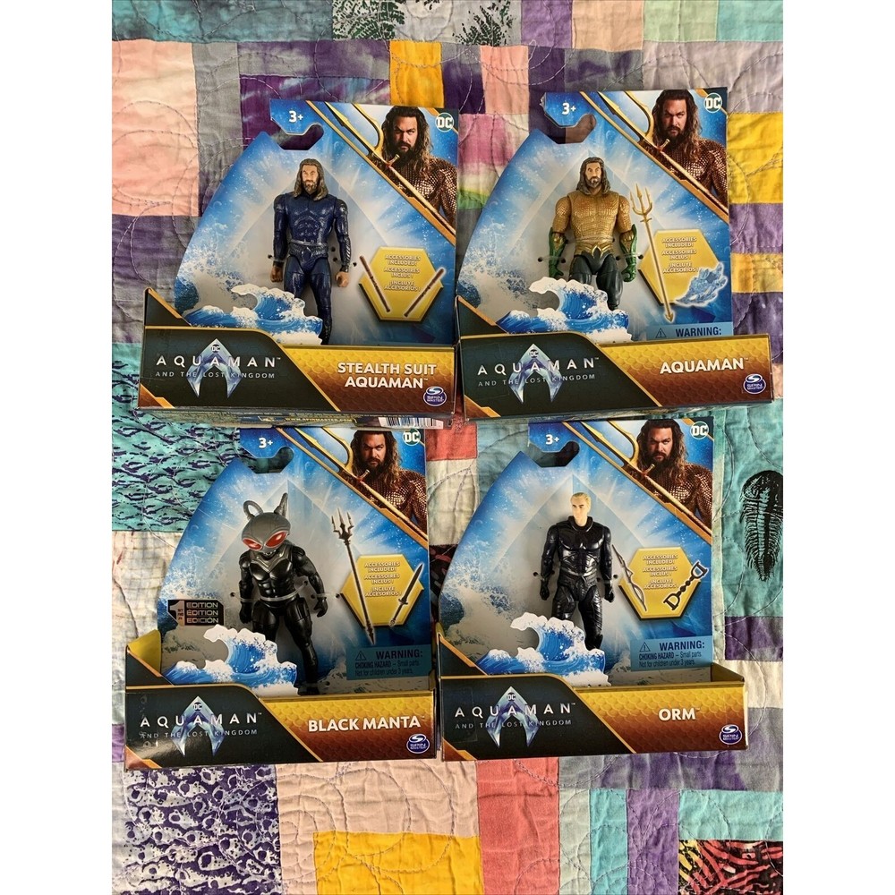 Spin Master (Set of 4) DC Aquaman & The Lost Kingdom Aquaman 4"Stealth-Orm-Manta